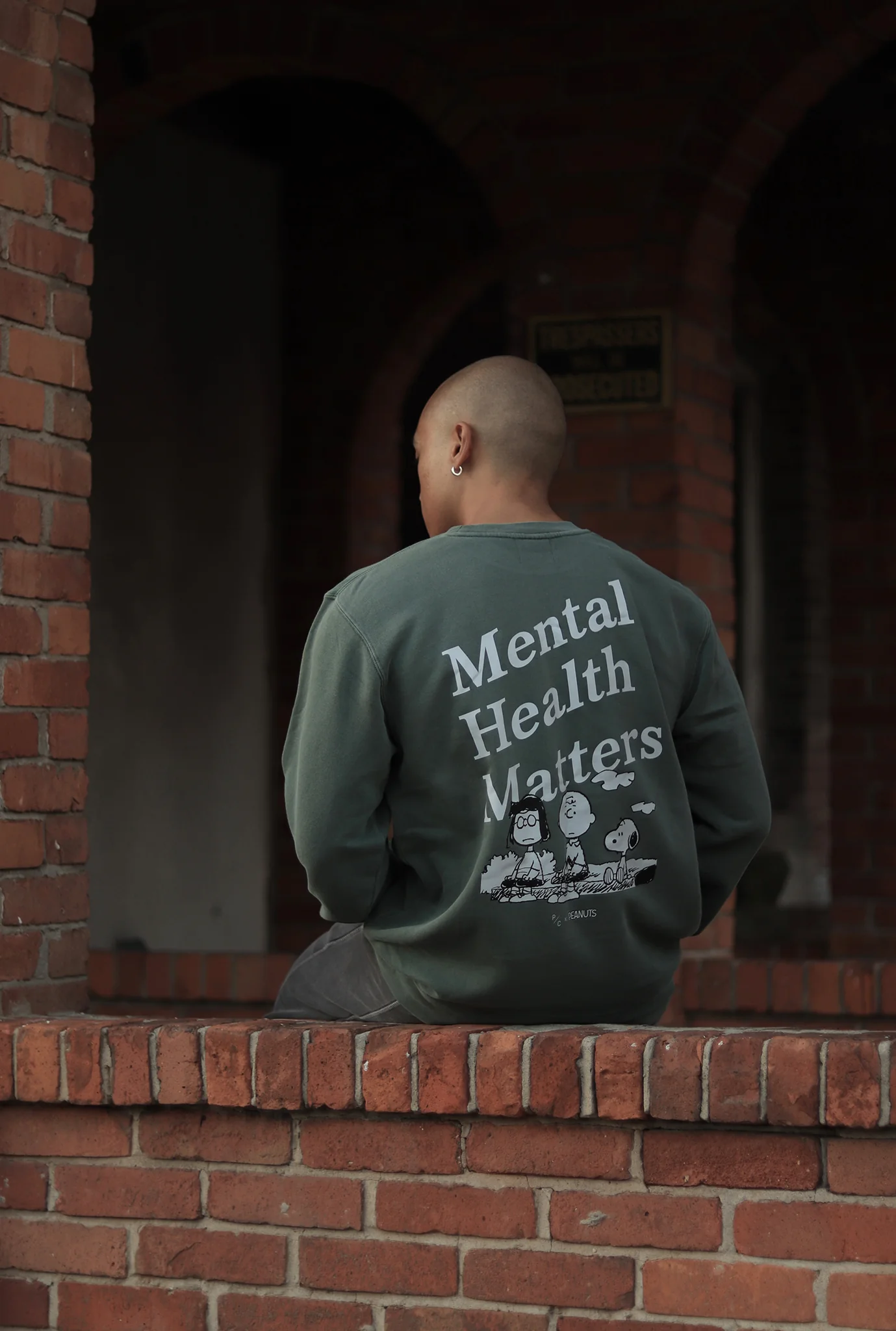 Peanuts Mental Health Matters Crewneck - Sage - Image 5