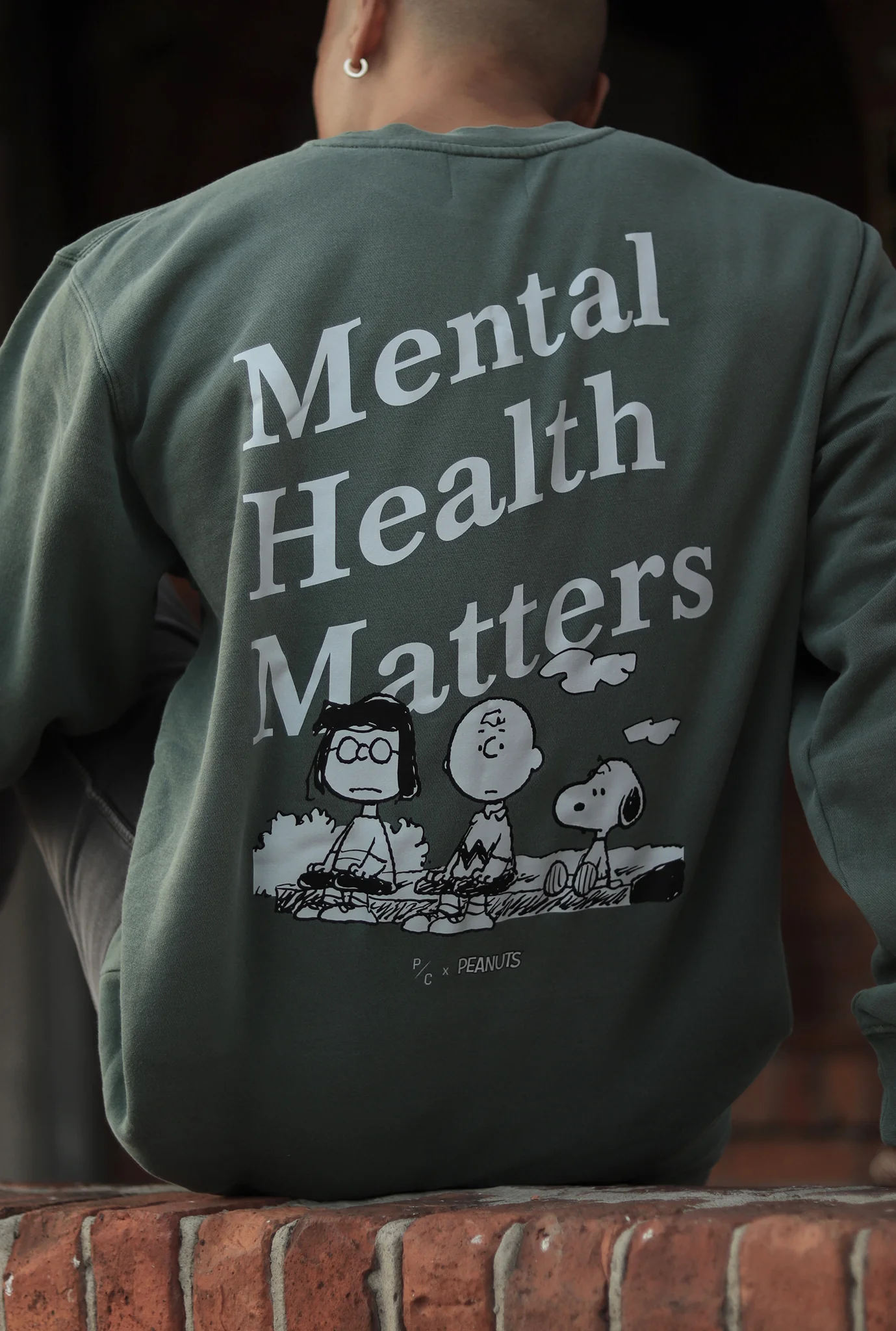 Peanuts Mental Health Matters Crewneck - Sage - Image 6