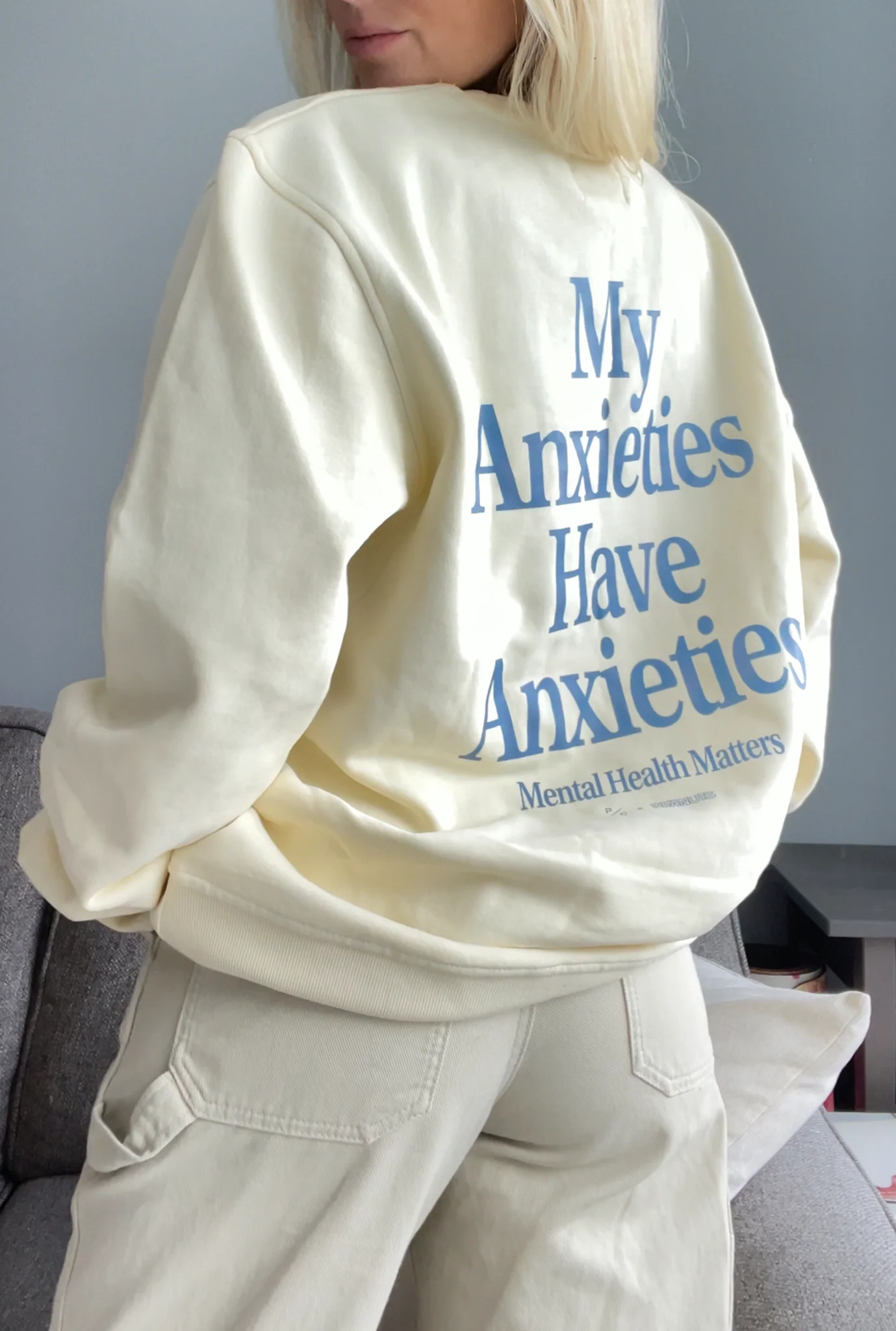 Peanuts My Anxieties have Anxieties Crewneck - Ivory - Image 8