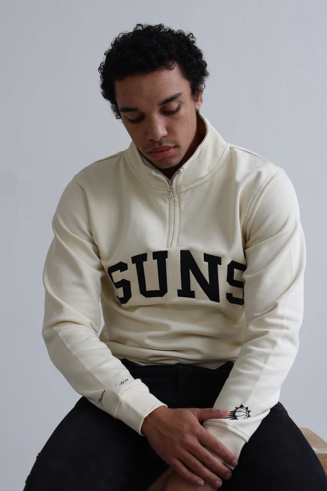 Phoenix Suns Collegiate Quarter Zip - Ivory - Image 4