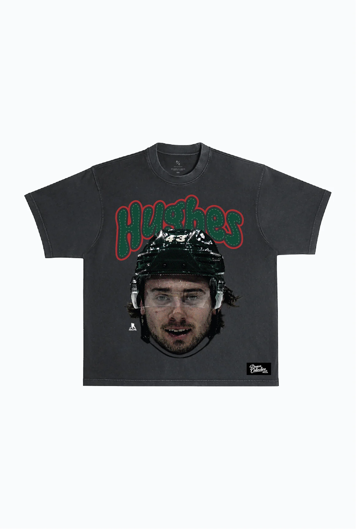 Quinn Hughes Heavyweight Garment Dyed T-Shirt - Black