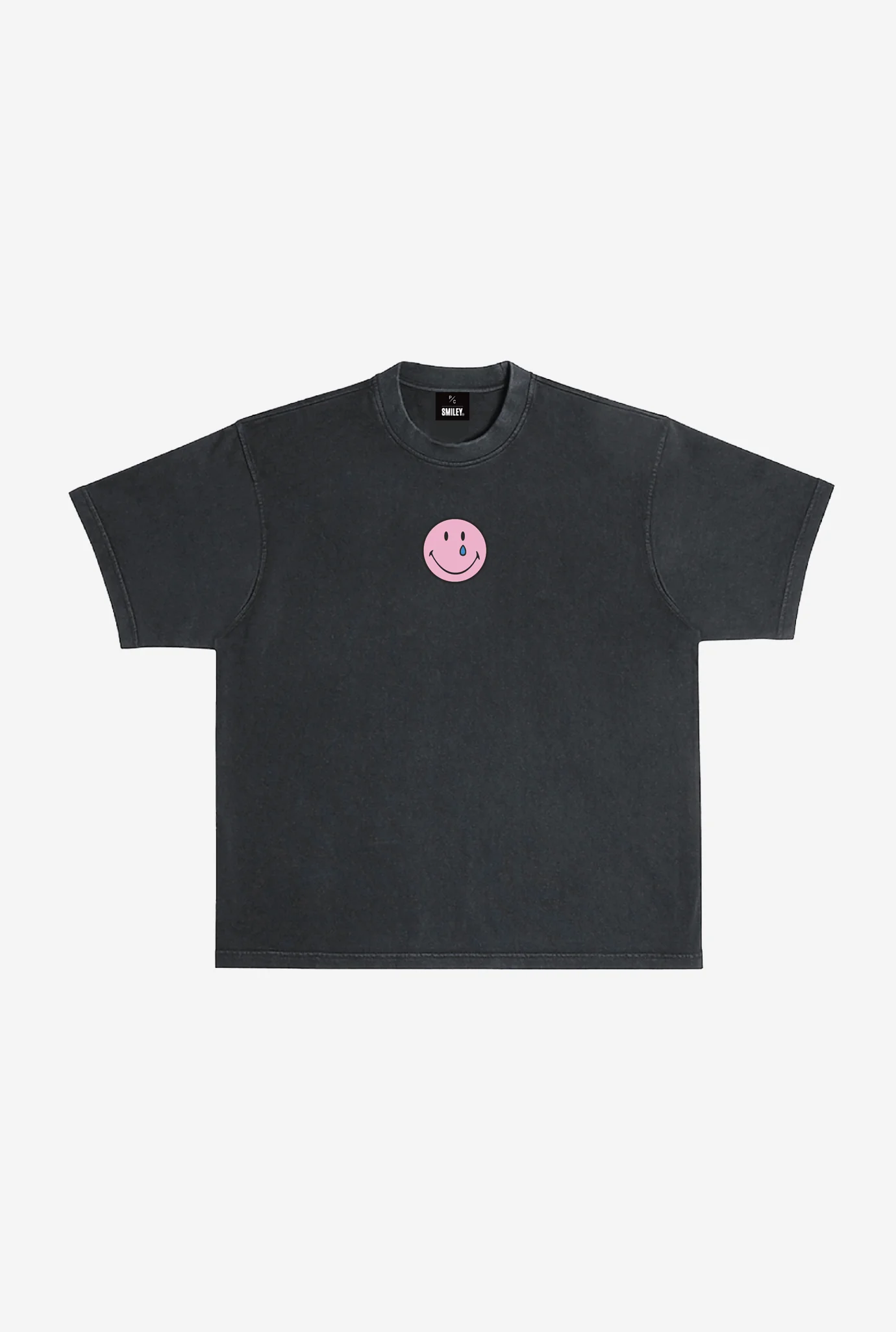 SMILEY: Being Human is Hard Heavyweight Garment Dyed T-Shirt - Black - Image 2