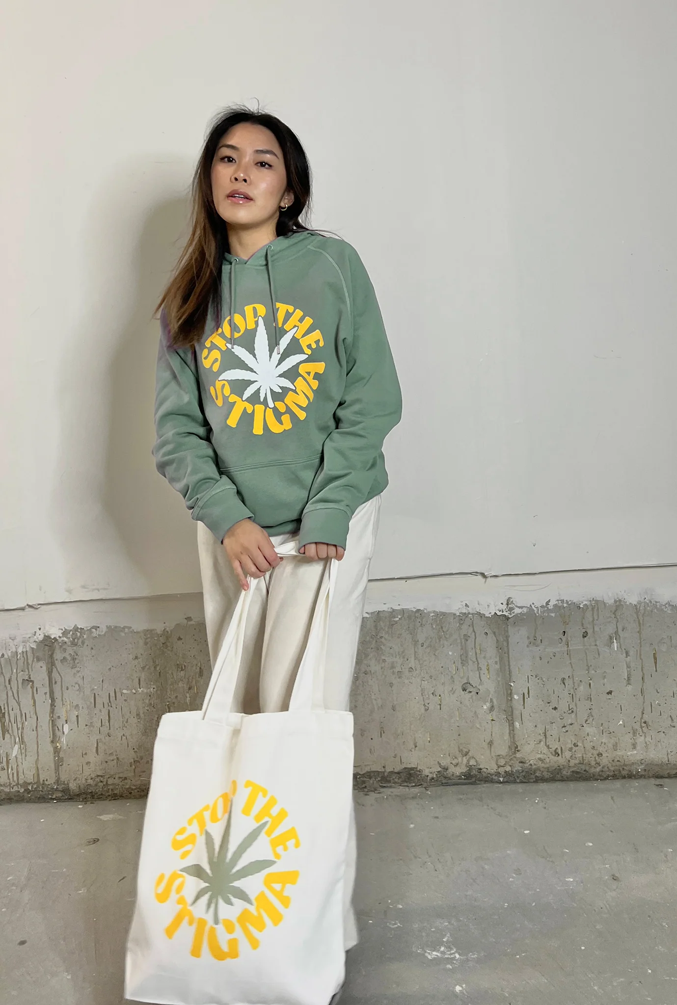 Stop the Stigma Heavyweight Hoodie - Sage - Image 4