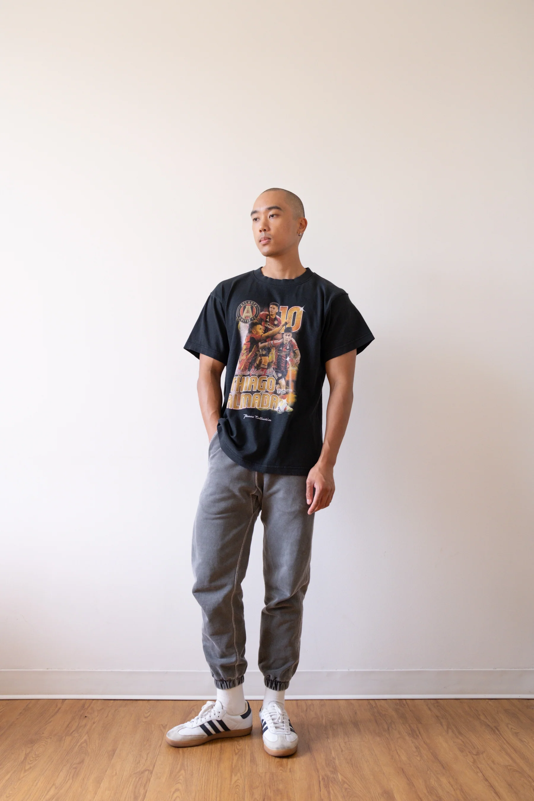 Thiago Almada Vintage Heavyweight Pigment Dyed T-Shirt - Black - Image 4