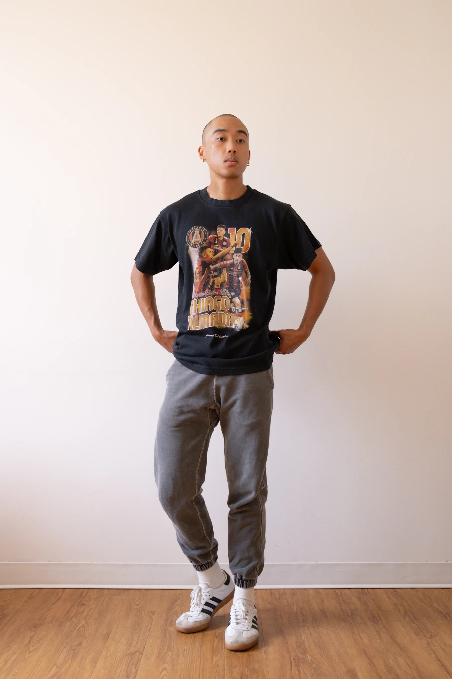 Thiago Almada Vintage Heavyweight Pigment Dyed T-Shirt - Black - Image 5