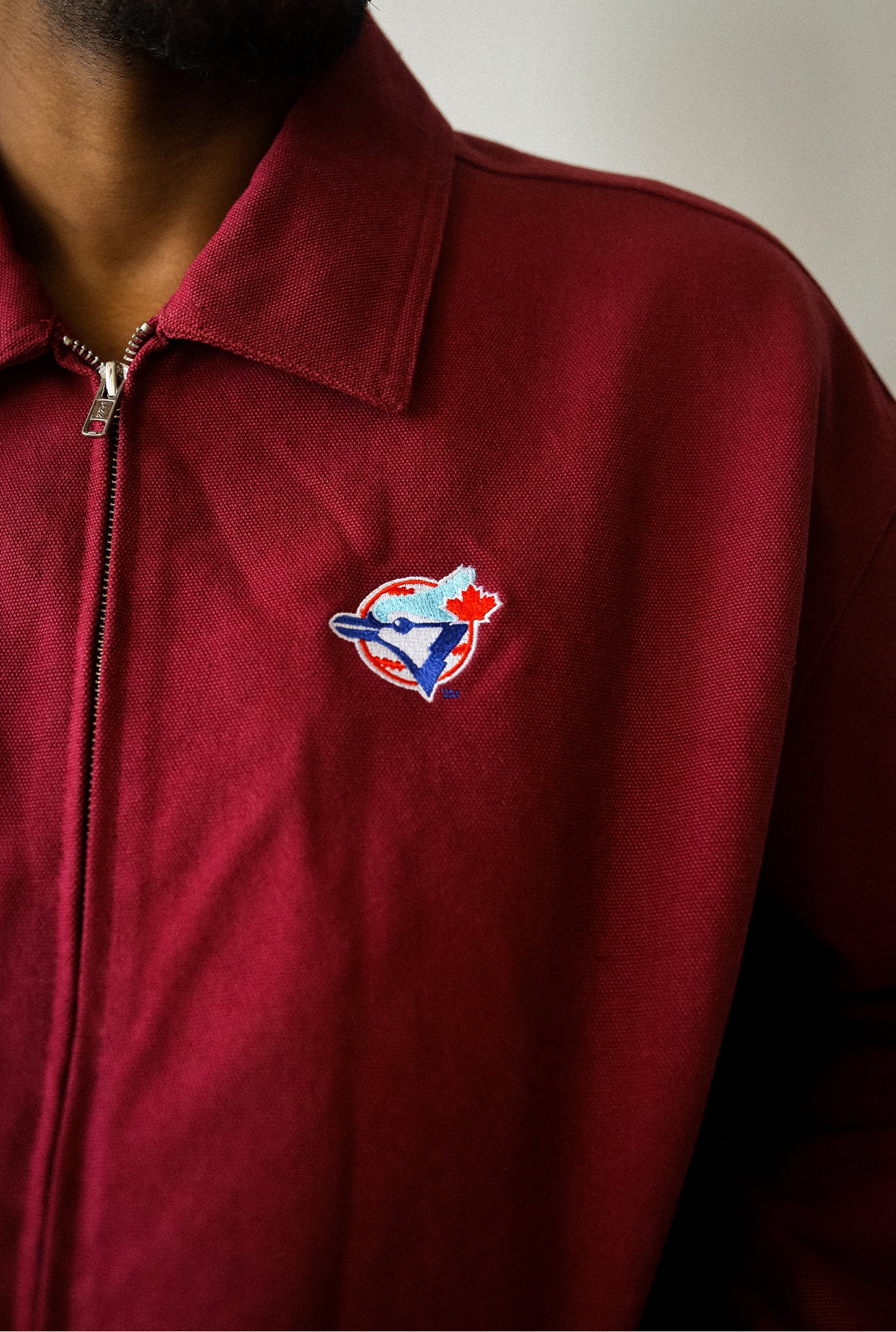 Toronto Blue Jays '92/'93 Champions Work Jacket - Maroon - Image 5