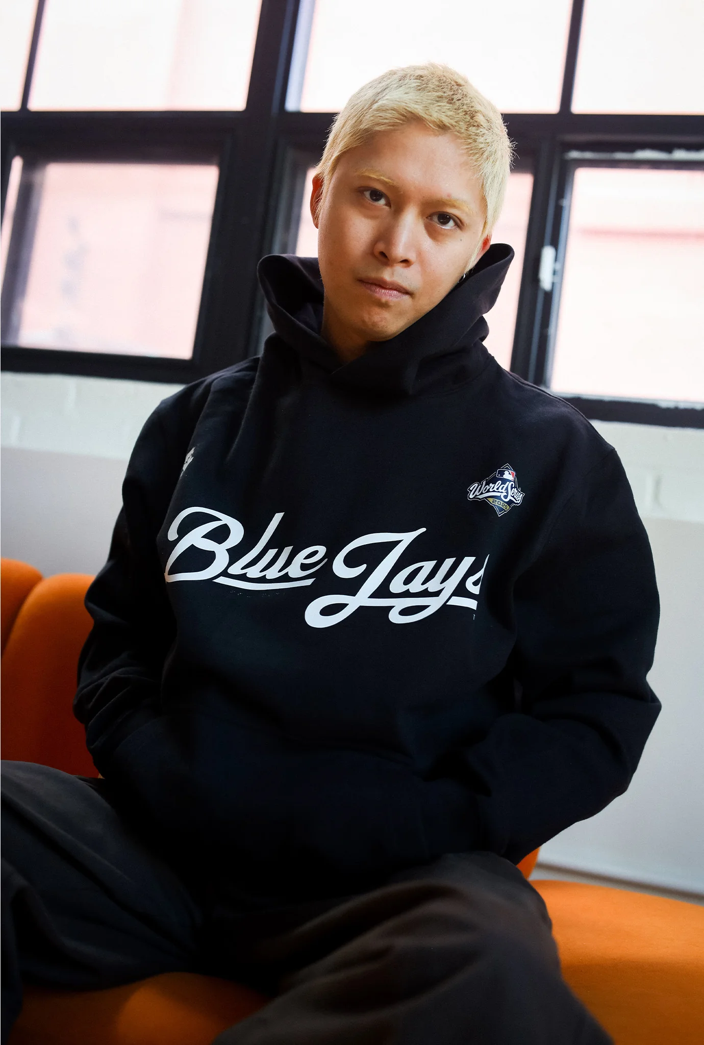 Toronto Blue Jays Script World Series 2025 Oversized Hoodie - Black - Image 3