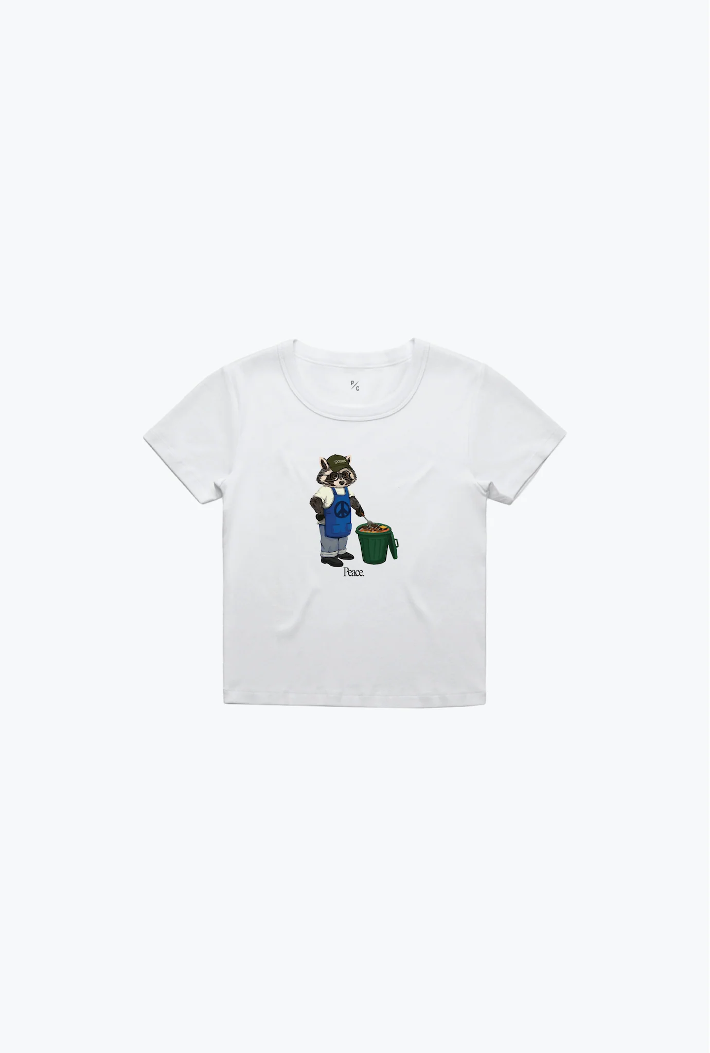 Trash Teddy Summer Vacation: BBQ Teddy Baby Tee - White
