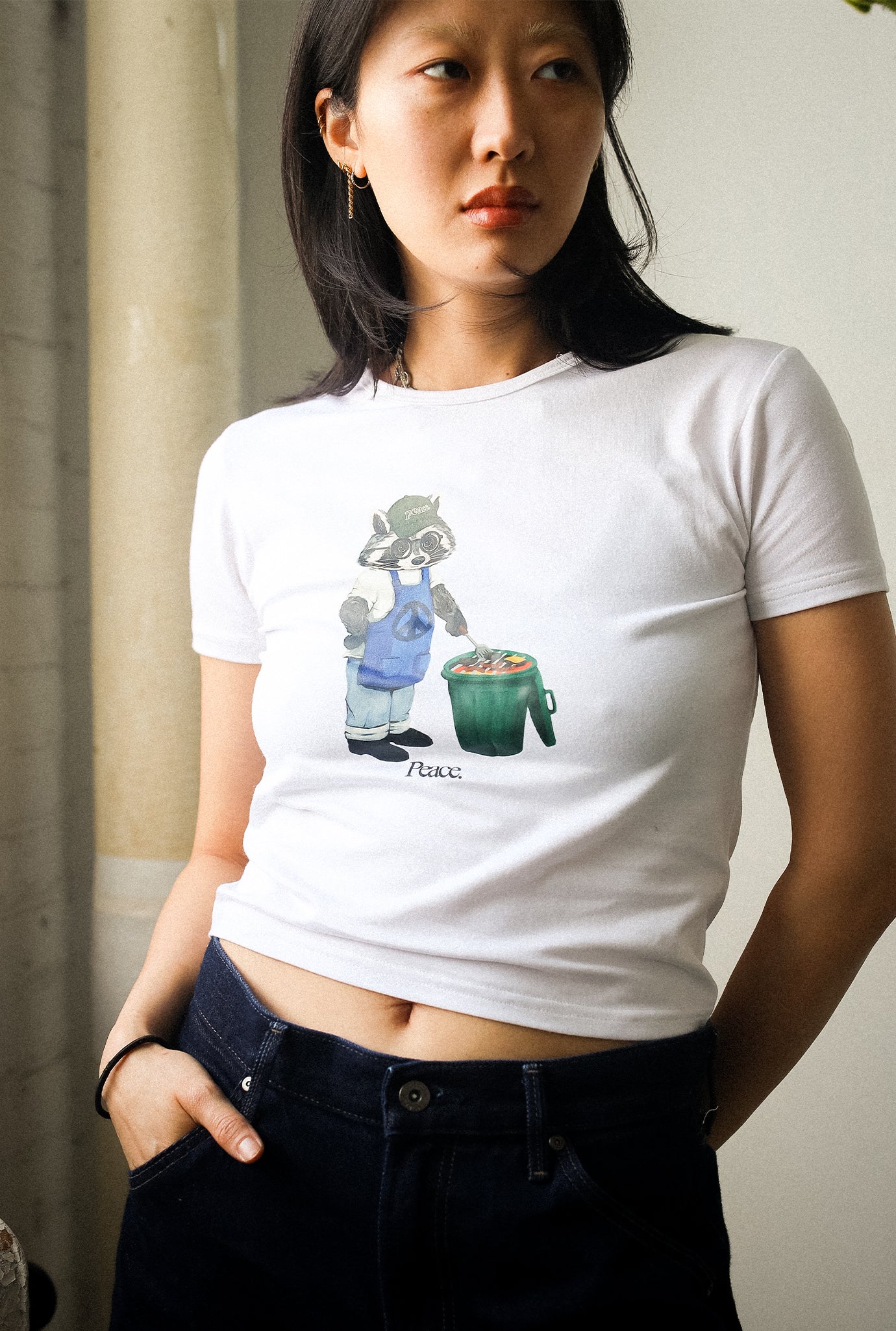 Trash Teddy Summer Vacation: BBQ Teddy Baby Tee - White - Image 3