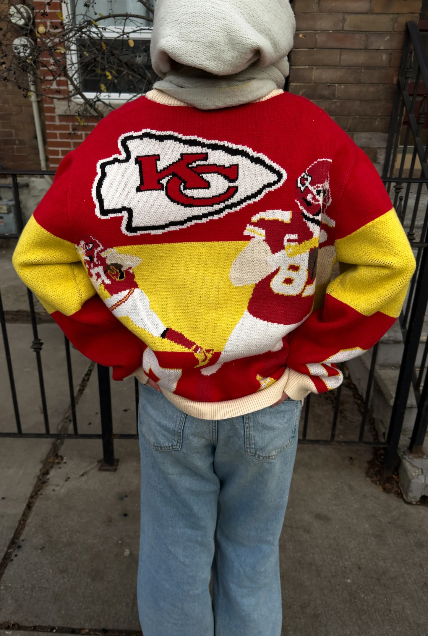 Travis Kelce Knit Sweater - Red - Image 4