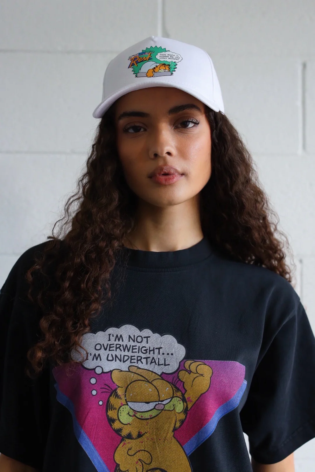 Vintage Garfield Ask Me If I Care Pigment Dye Heavyweight T-Shirt - Black - Image 2