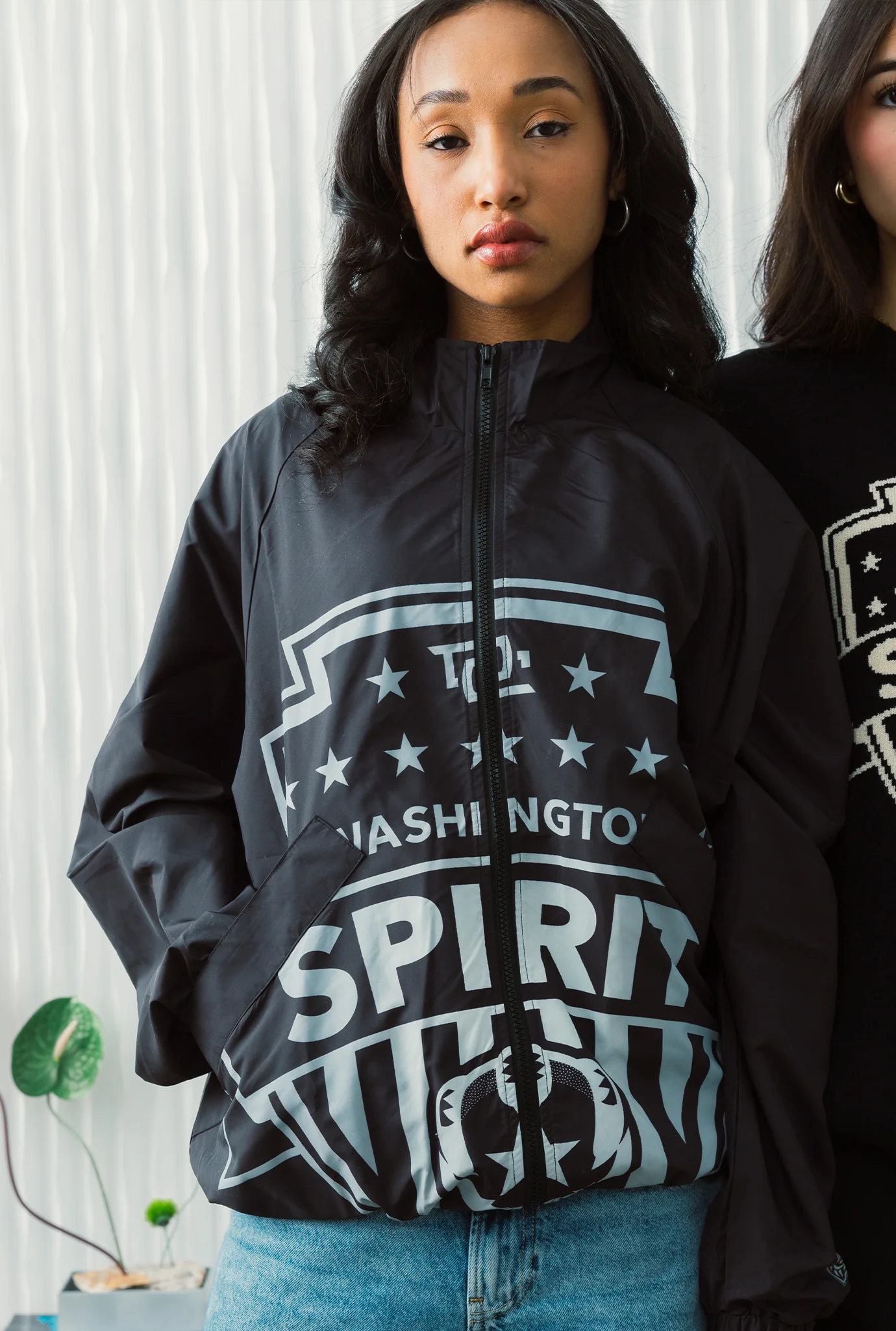Washington Spirit Emblem Windbreaker Jacket - Black / White - Image 2